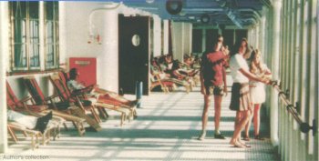 Steve Tacey and family on the Promenade deck.