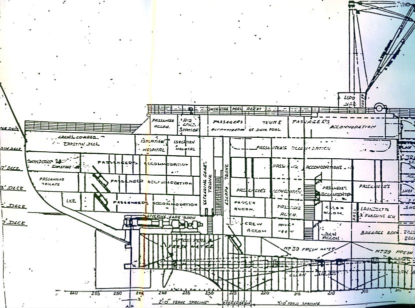 Aft section of the plan of the American Star.