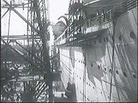 The ship being repaired in Fiji.